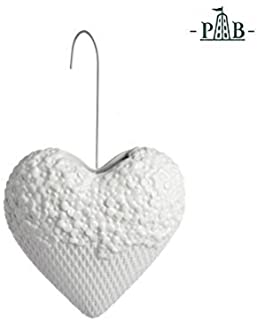 La Porcellana Leopoldina Flujo de humidificador- diseno de corazon- Color Blanco- 18 cm