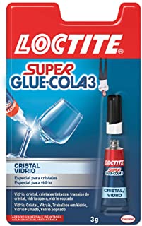 Loctite Super Glue-3 Cristal- adhesivo para cristal resistente al agua- pegamento instantaneo especial para cristales- pegamento transparente y extrafuerte- 1x3 g