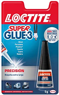 Loctite Super Glue-3 Precision- pegamento transparente de maxima precision- pegamento instantaneo triple resistente- adhesivo universal con goteo facil de regular- 1x5 g