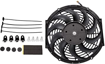 Twilight Garage - Ventilador de radiador electrico universal de alto rendimiento- 12 pulgadas- 12 pulgadas- con kit de montaje de ventilador- color negro