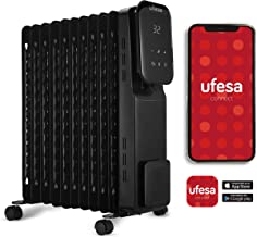 Ufesa RD2500D WIFI - Radiador de Aceite Wifi & App con 2500W- dispone de Pantalla Digital Tactil - Temporizador de 24h- 11 elementos tipo Convector- Temperatura Regulable de 3 Niveles