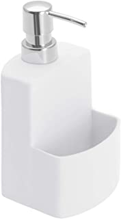 WENKO 3620115100 Dispensador de detergente para cocina True Colours Festival blanco - Soft-Touch superficie - 0.38 L- Ceramica Soft-Touch- 10 x 18 x 10 cm- Blanco